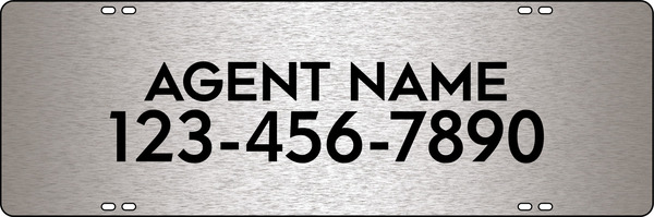 Agent Name Sign Rider, 8"H X 24"W, 3mm Brushed Aluminum Composite