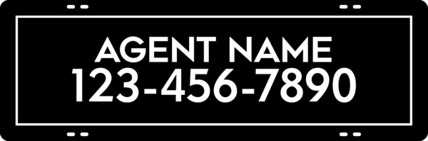 Agent Name Sign Rider, 8"H X 24"W, 3mm Brushed Aluminum Composite