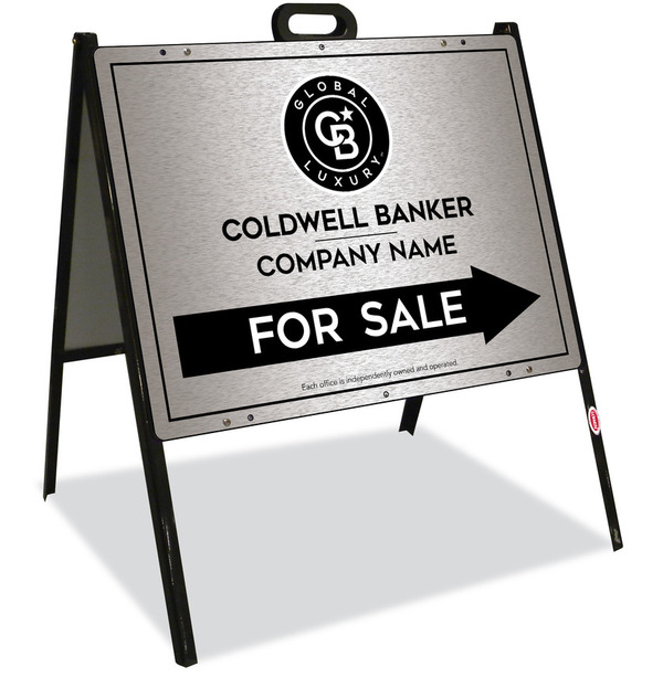 A-Frame And Office For Sale Sign Panel Unit, 18"H X 24"W, Brushed Aluminum Composite