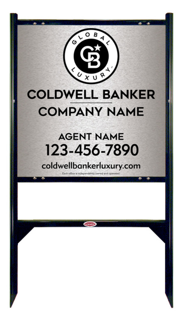 Angle Iron Frame And Agent Sign Panel Unit, 24"H X 24"W, Brushed Aluminum Composite