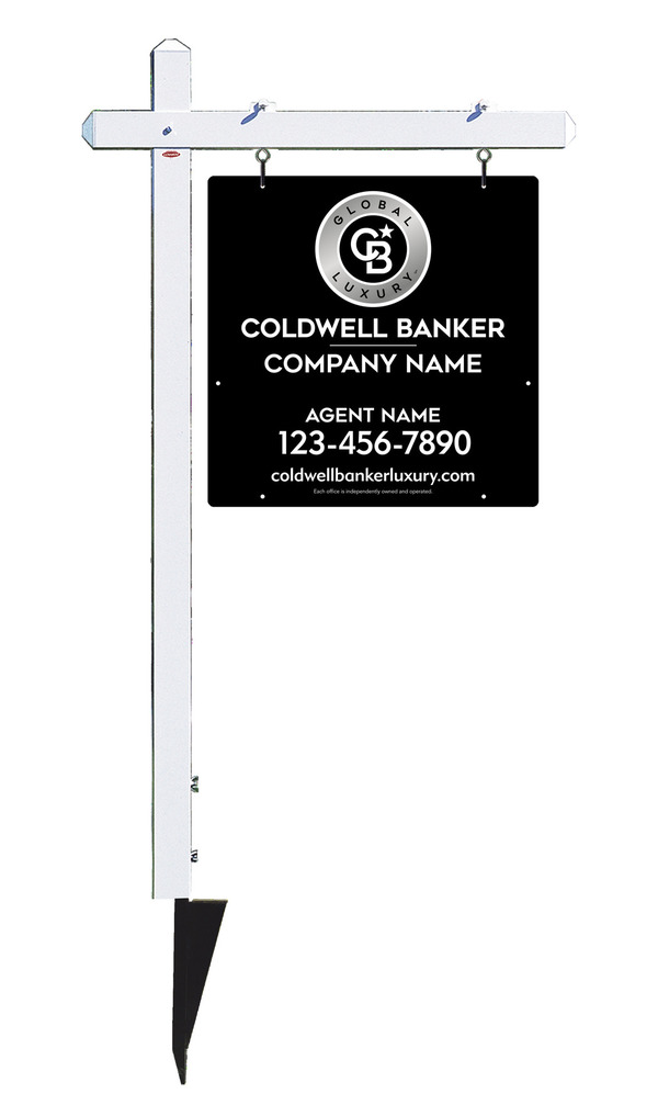 Sign Post And Agent Sign Panel Unit, 24"H X 24"W, 3mm Aluminum Composite