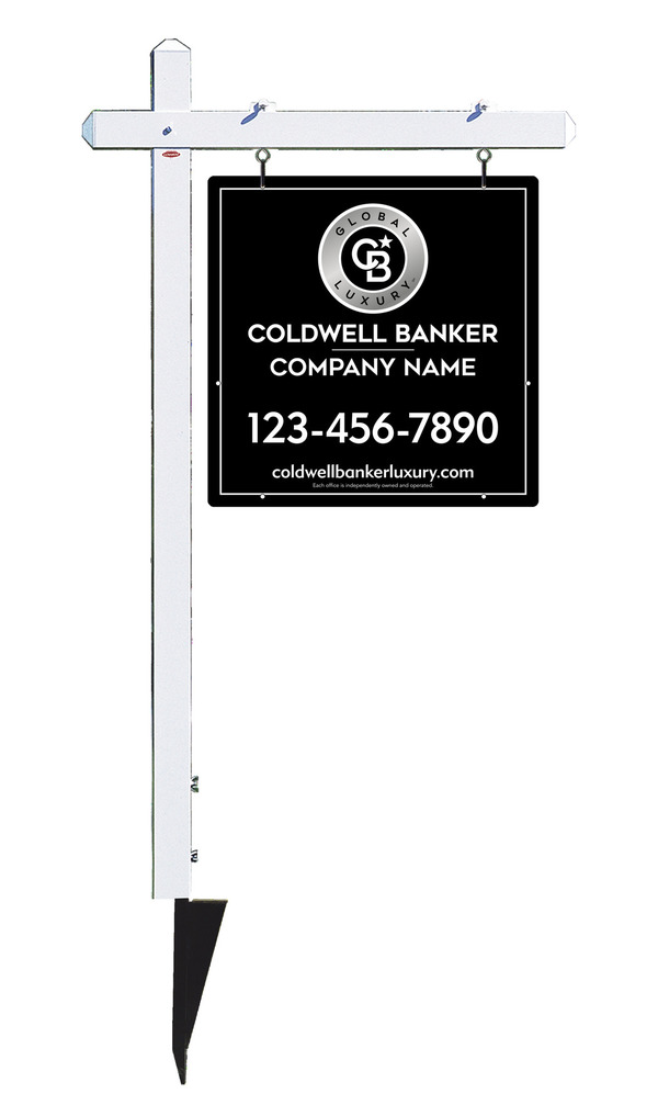 Sign Post And Reflective Office Sign Panel Unit, 24"H X 24"W, 3mm Aluminum Composite