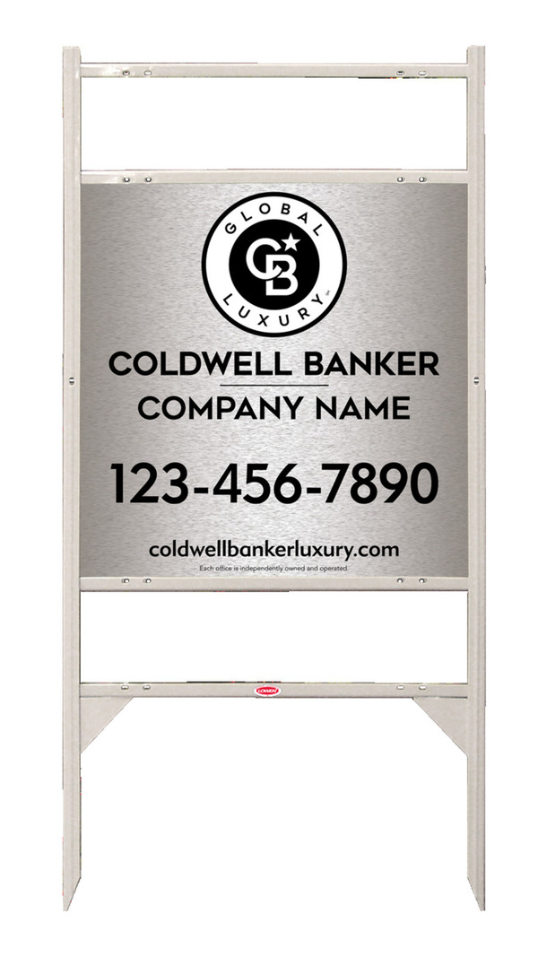 Angle Iron Frame W/ 2 Rider Inserts And Office Sign Panel Unit, 24"H X 24"W, Brushed Aluminum Composite