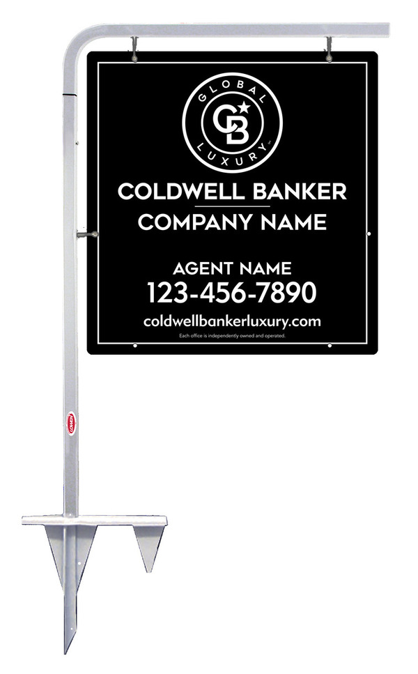 Tubular Stake And Agent Sign Panel Unit, 25"H X 24"W, 3mm Aluminum Composite