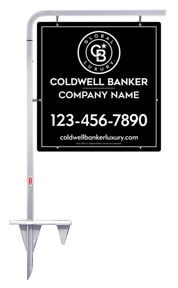 Tubular Stake And Reflective Office Sign Panel Unit, 25"H X 24"W, 3mm Aluminum Composite