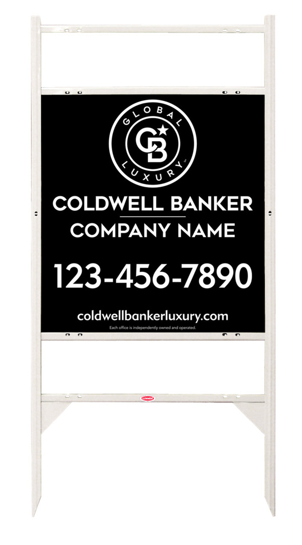 Angle Iron Frame W/ 2 Rider Inserts And Reflective Office Sign Panel Unit, 25"H X 24"W, 3mm Aluminum Composite