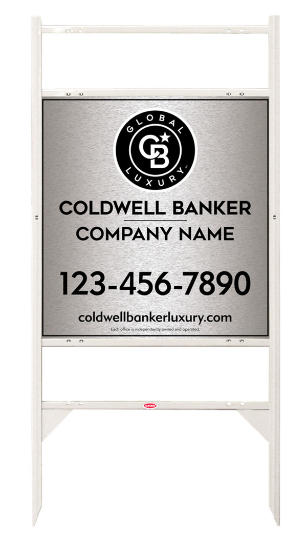 Angle Iron Frame W/ 2 Rider Inserts And Office Sign Panel Unit, 25"H X 24"W, Brushed Aluminum Composite