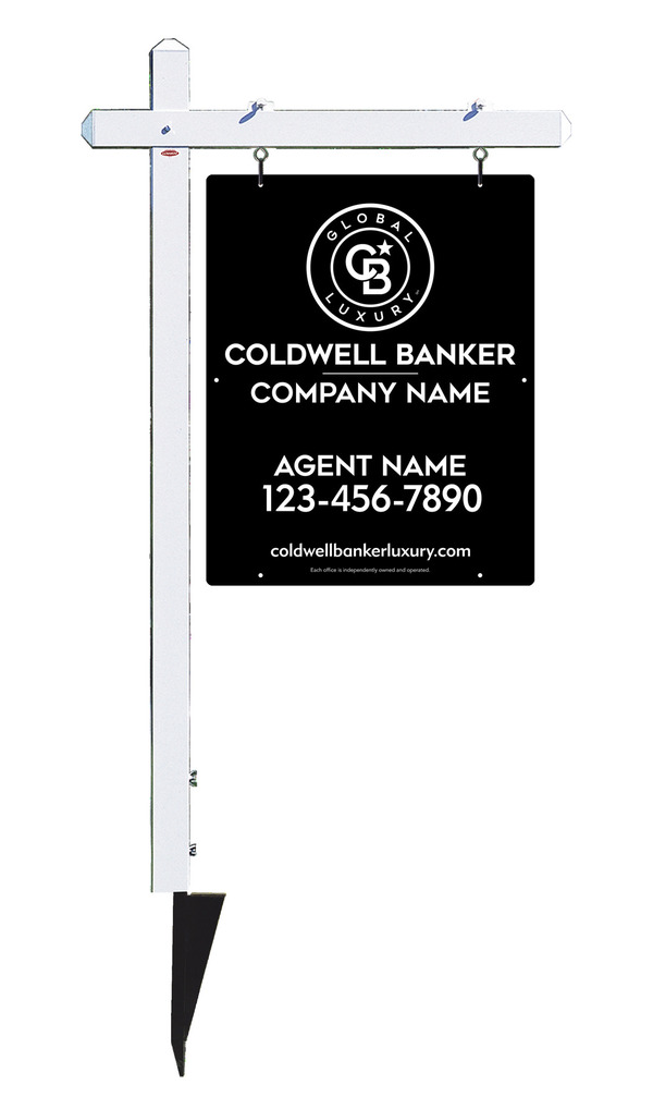 Sign Post And Agent Sign Panel Unit, 30"H X 24"W, 3mm Aluminum Composite