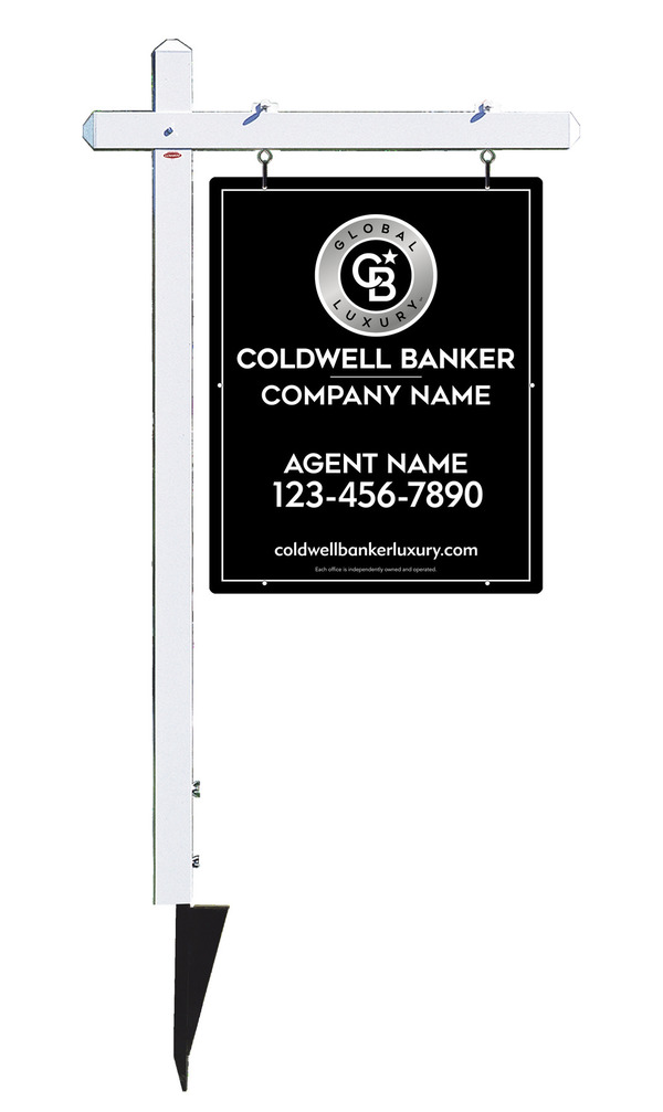 Sign Post And Agent Sign Panel Unit, 30"H X 24"W, 3mm Aluminum Composite