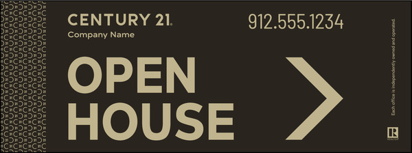 Corrugated Directional Open House Panel 9X24 - Century 21 | Lowen Sign