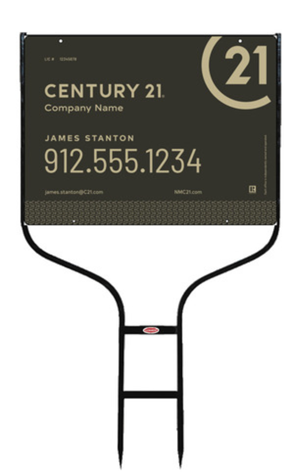 Round Rod Frame And Sign Panel Unit, 18"H X 24"W