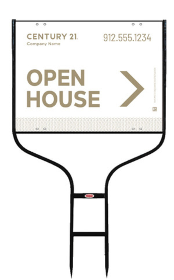 Round Rod Frame And Sign Panel Unit, 18"H X 24"W