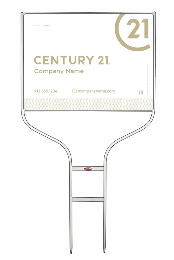 Round Rod Frame And Sign Panel Unit, 18"H X 24"W