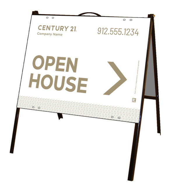 Poly A-Frame Unit Open House 18X24 Gold Alternate - Century 21 | Lowen Sign