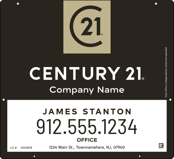 Reflective Hanging Agent Sign Panel, 22"H X 24"W, 3mm Aluminum Composite