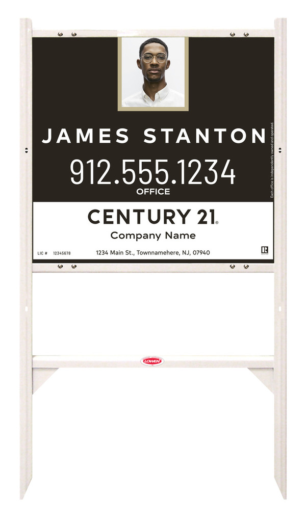 Angle Iron Frame And Agent Photo Centric Sign Panel Unit, 22"H X 24"W