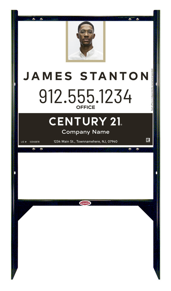 Angle Iron Frame And Agent Photo Centric Sign Panel Unit, 22"H X 24"W