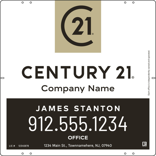 Aluminum Agent Yard Panel 24X24 - Century 21 | Lowen Sign