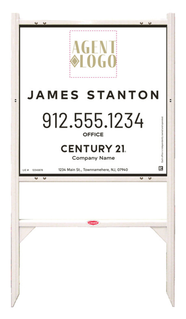 Gibraltar Frame 24X24 Aluminum Agent Logo Centric White - Century 21 | Lowen Sign