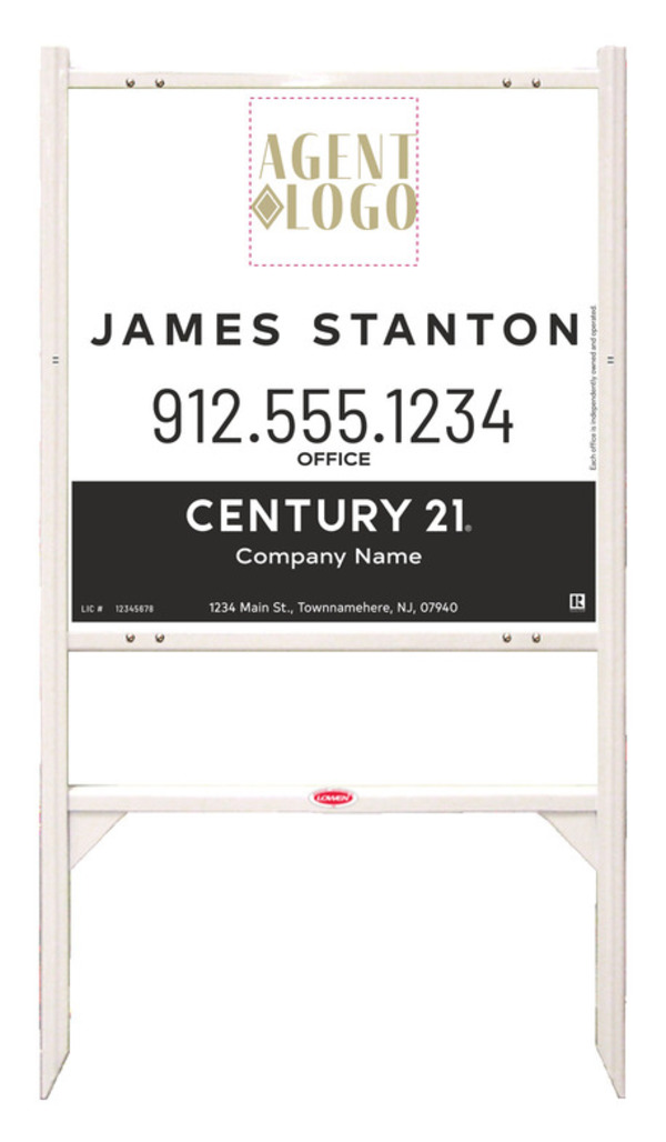 Gibraltar Frame 24X24 Aluminum Composite Agent Logo Sales White - Century 21 | Lowen Sign