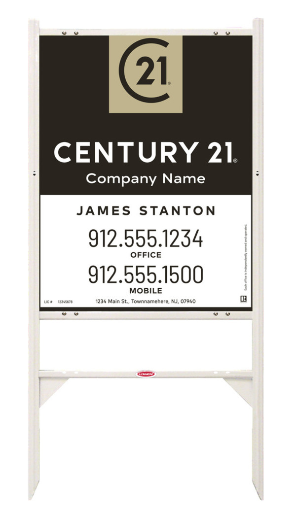 Gibraltar Frame Unit 30X24 Aluminum Agent Property White - Century 21 | Lowen Sign