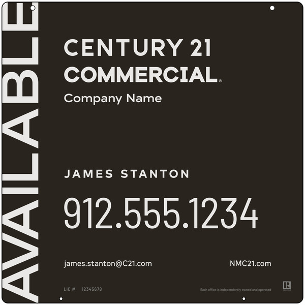 Century 21 Commercial Agent Hanging Panel 24X24 Aluminum - C21