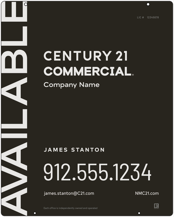 Reflective Hanging Panel 30X24 Aluminum Composite Commercial Agent - Century 21 | Lowen Sign