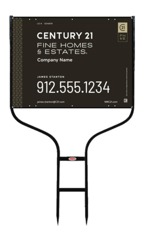 Round Rod Frame And Aluminum Sign Panel Unit, 18"H X 24"W