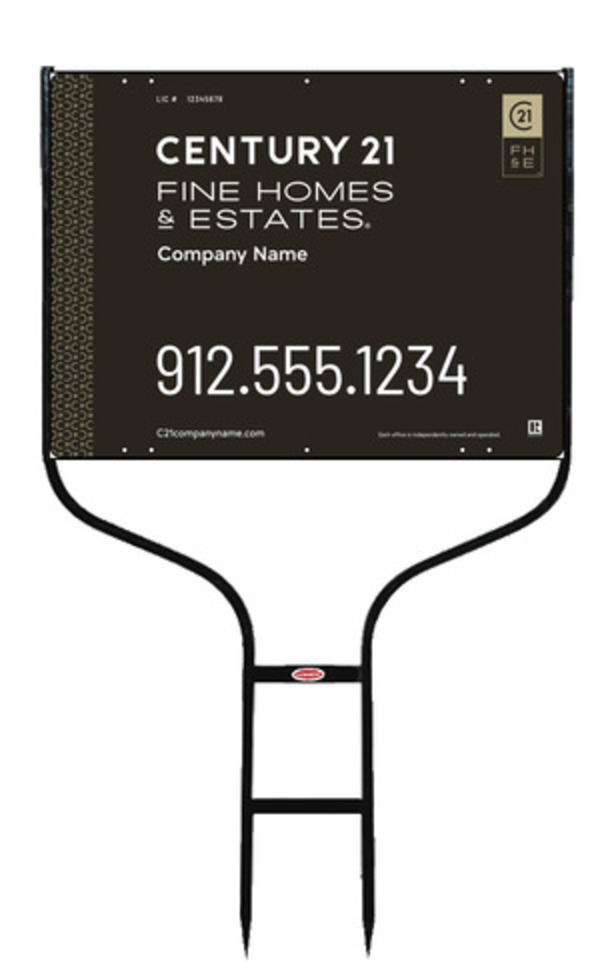 Round Rod Frame And Aluminum Sign Panel Unit, 18"H X 24"W