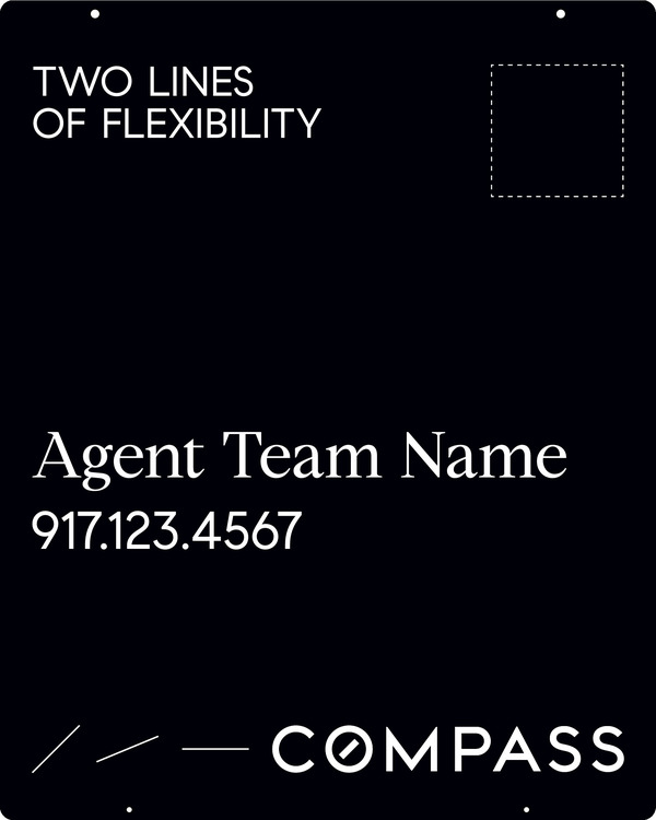 Hanging Agent Sign Panel, 30"H X 24"W, Steel - Vertical Logo