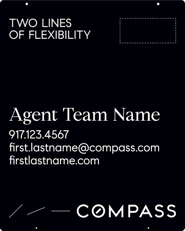 Hanging Agent Sign Panel, 30"H X 24"W, Steel - Horizontal Logo