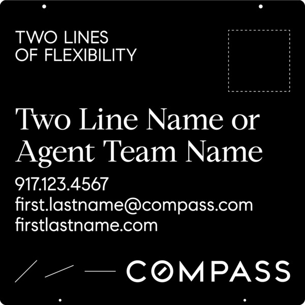 Hanging 2 Line Agent Name Sign Panel, 24"H X 24"W, Steel - Vertical Logo