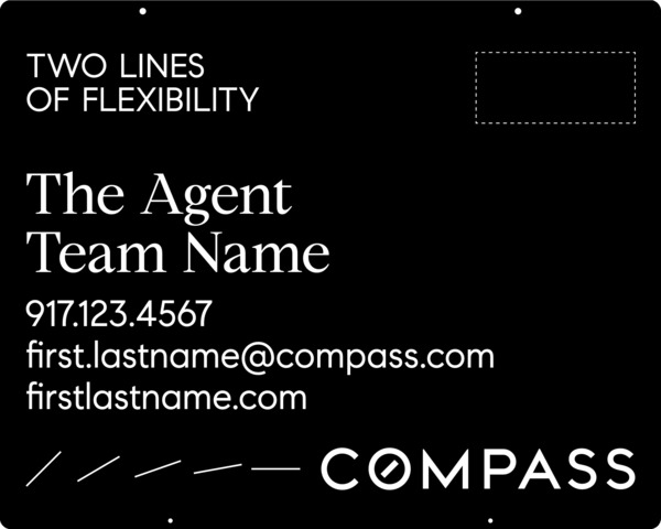 Hanging 2 Line Agent Name Sign Panel, 24"H X 30"W, Steel - Horizontal Logo