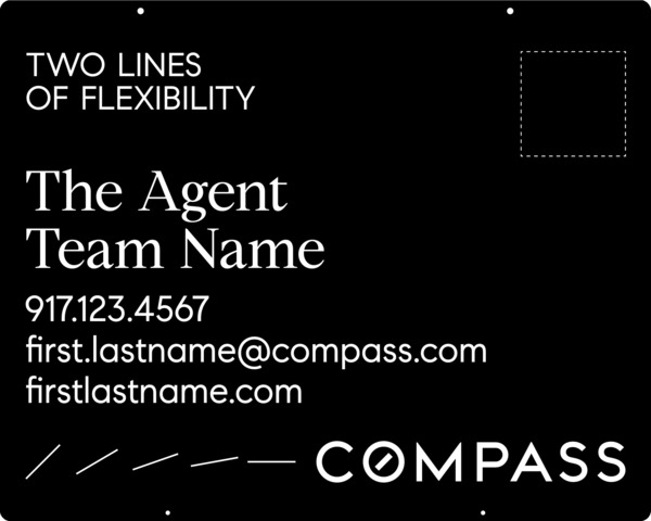 Hanging 2 Line Agent Name Sign Panel, 24"H X 30"W, Steel - Vertical Logo