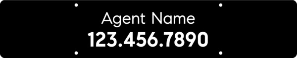 Agent Name Sign Rider, 6"H X 30"W, 3mm Aluminum Composite