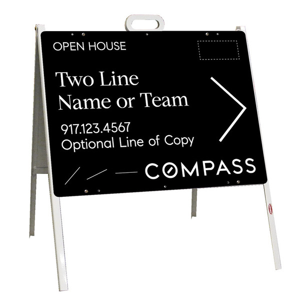 Open House A-Frame And Sign Panel Unit, 18"H X 24"W, Steel