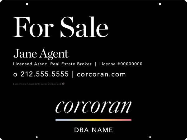 Agent Name Hanging Sign Panel, 18"H X 24"W, .063 Aluminum