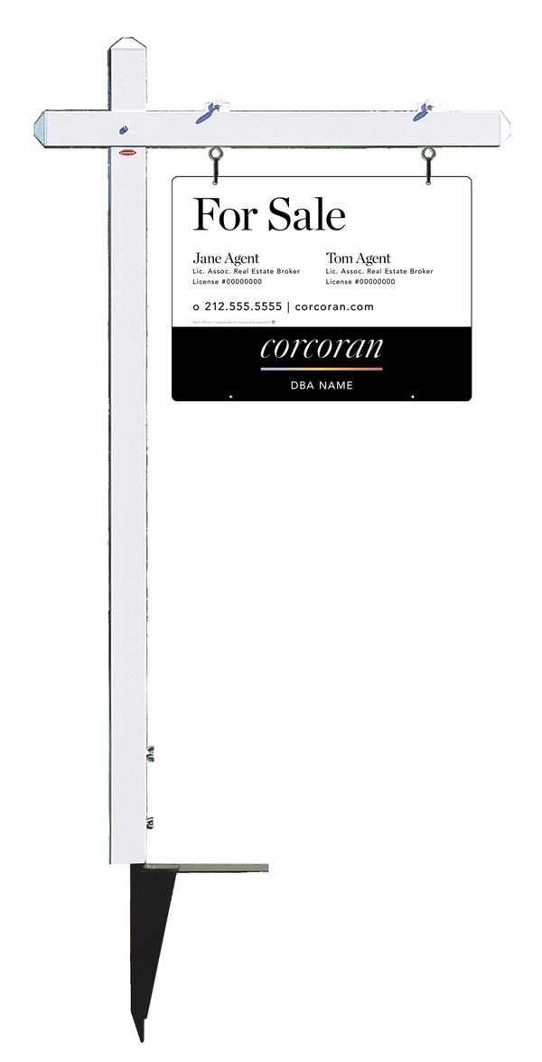 Sign Post And Two Agent Sign Panel Unit, 18"H X 24"W, .063 Aluminum