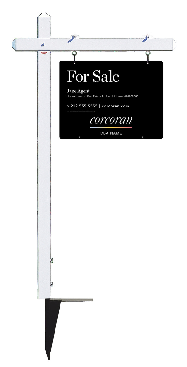 Sign Post And Agent Sign Panel Unit, 18"H X 24"W, Steel