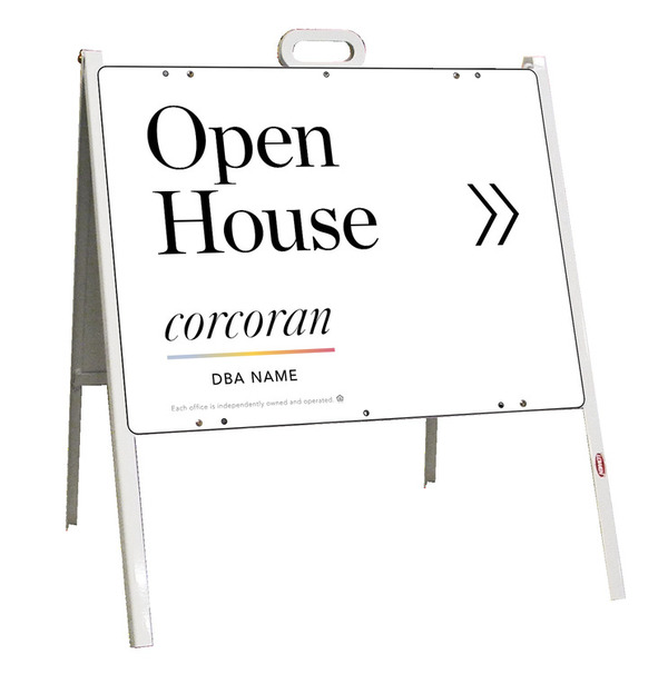 Directional Office Open House A-Frame And Sign Panel Unit, 18"H X 24"W, Steel