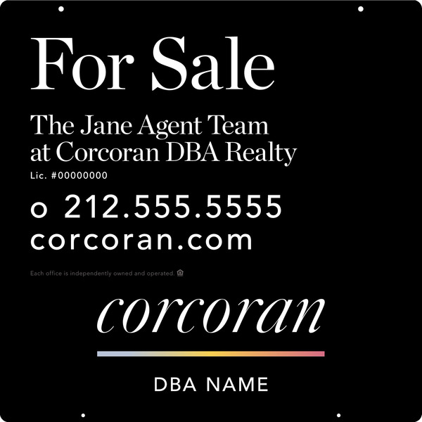 Agent Team Name Hanging Sign Panel, 24"H X 24"W, Steel