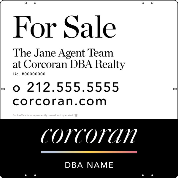 Agent Team Name Sign Panel, 24"H X 24"W, Steel