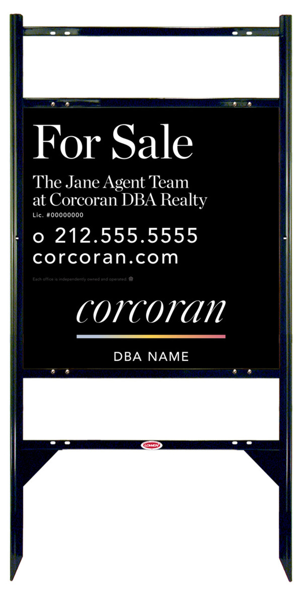 Angle Iron Frame W/ 2 Rider Inserts And Agent Team Name Sign Panel Unit, 24"H X 24"W, 3mm Aluminum Composite