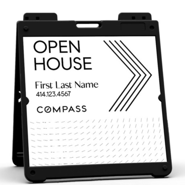 Heavy Duty Plastic A-Frame And  Agent Open House Sign Panel Unit, 24"H X 24"W, Aluminum Composite