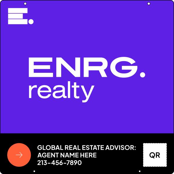 Agent Name & Qr Code Hanging Sign Panel, 24"H X 24"W, .063 Aluminum