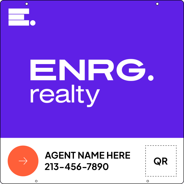 Agent Name & Qr Code Hanging Sign Panel, 24"H X 24"W, 3mm Aluminum Composite