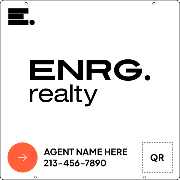 Agent Name & Qr Code Hanging Sign Panel, 24"H X 24"W, Steel