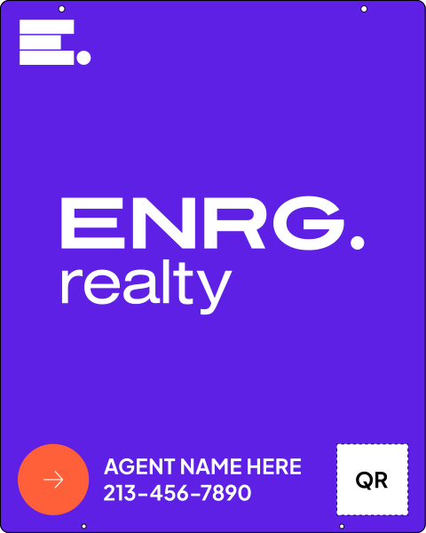 Agent Name & Qr Code Hanging Sign Panel, 30"H X 24"W, 3mm Aluminum Composite