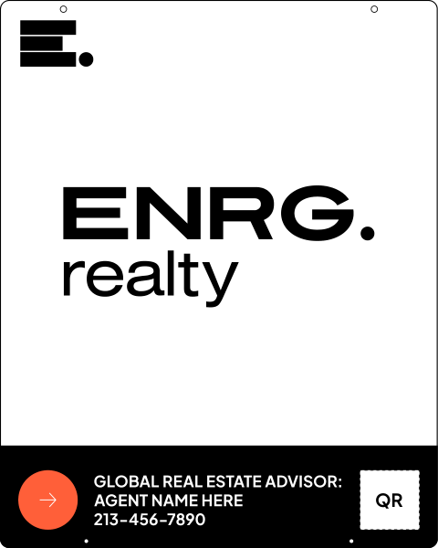 Agent Name & Qr Code Hanging Sign Panel, 30"H X 24"W, .063 Aluminum