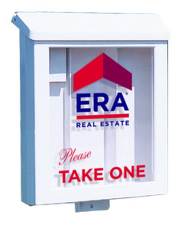 ERA&reg; Sign White Plastic Yard Box for Angle Iron Sign Frames and Round Rod Sign Frames
